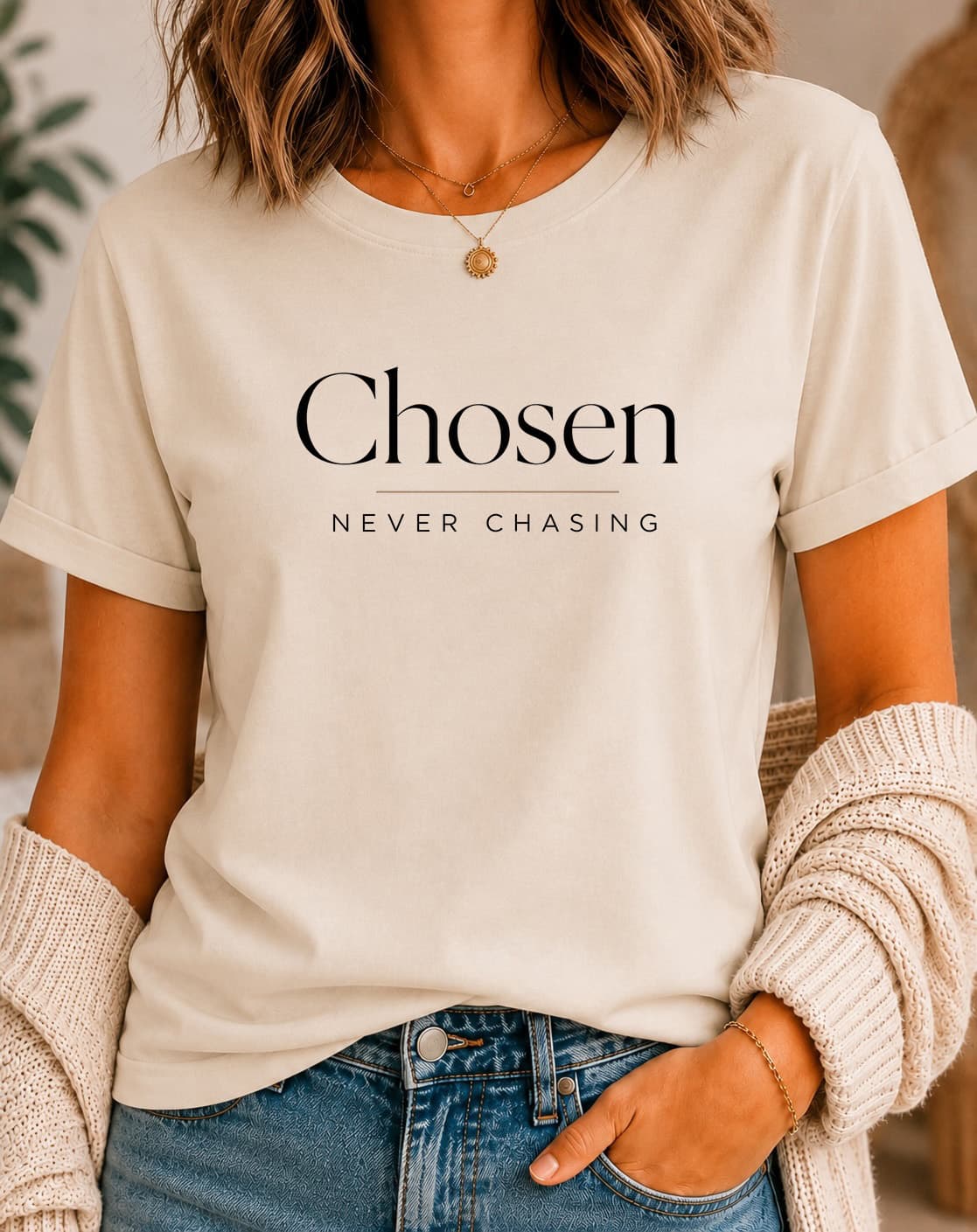 Chosen Never Chasing women's slogan t-shirt by ObjectHours