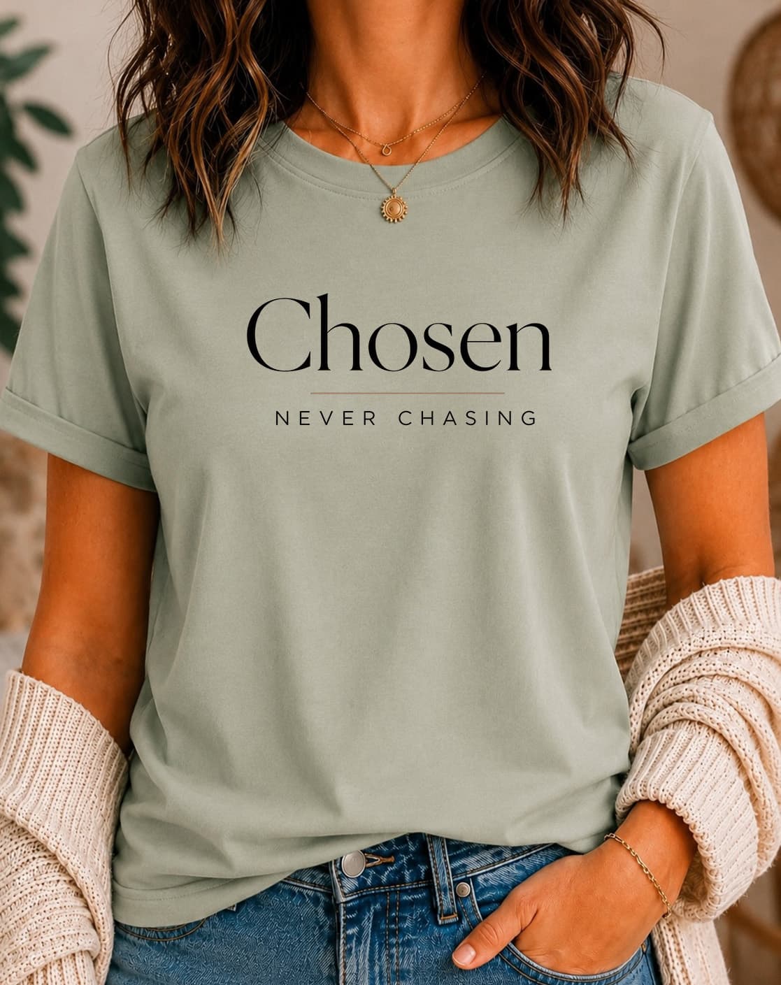 Chosen Never Chasing women's slogan t-shirt by ObjectHours