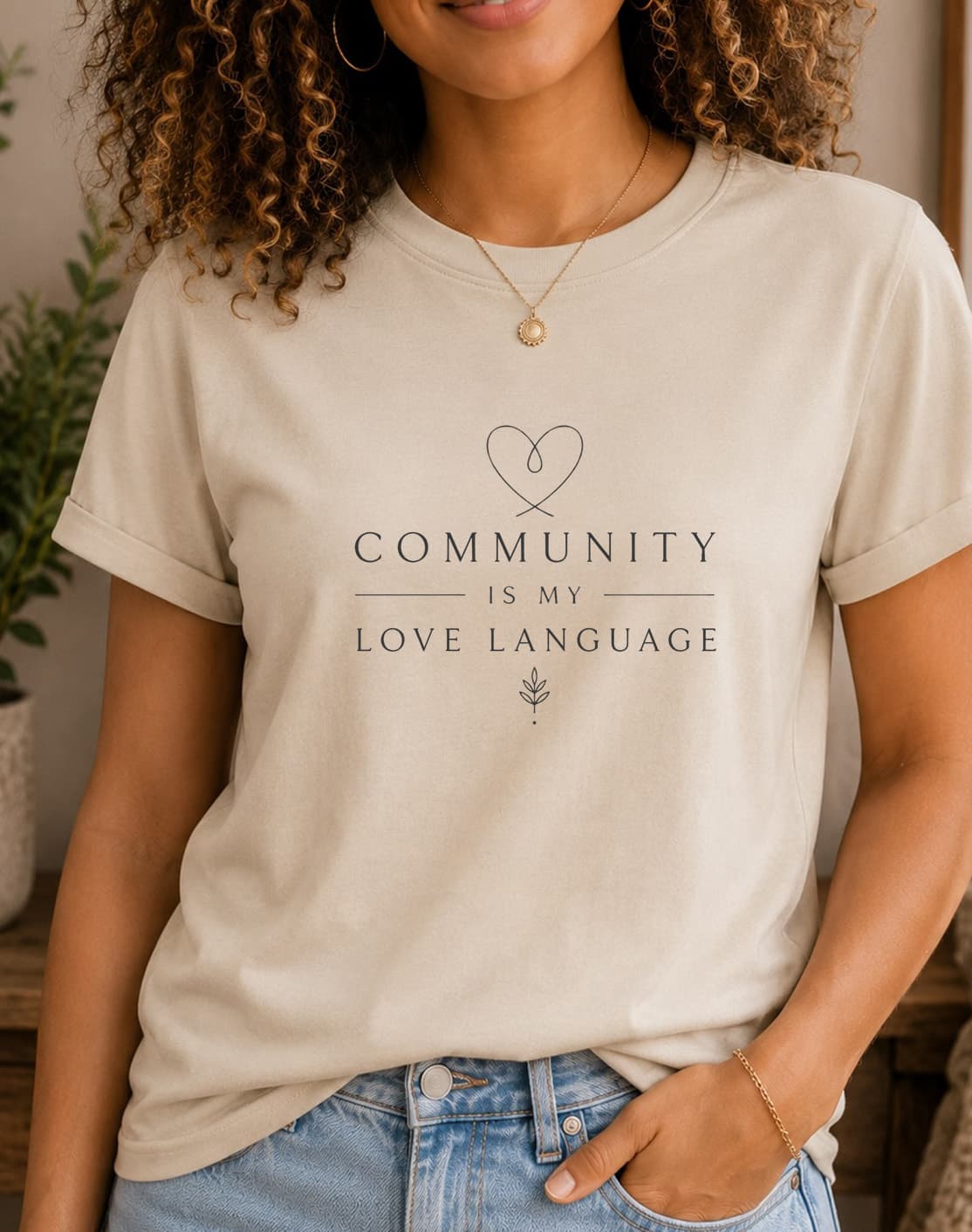 Community Is My Love Language women's slogan t-shirt by ObjectHours