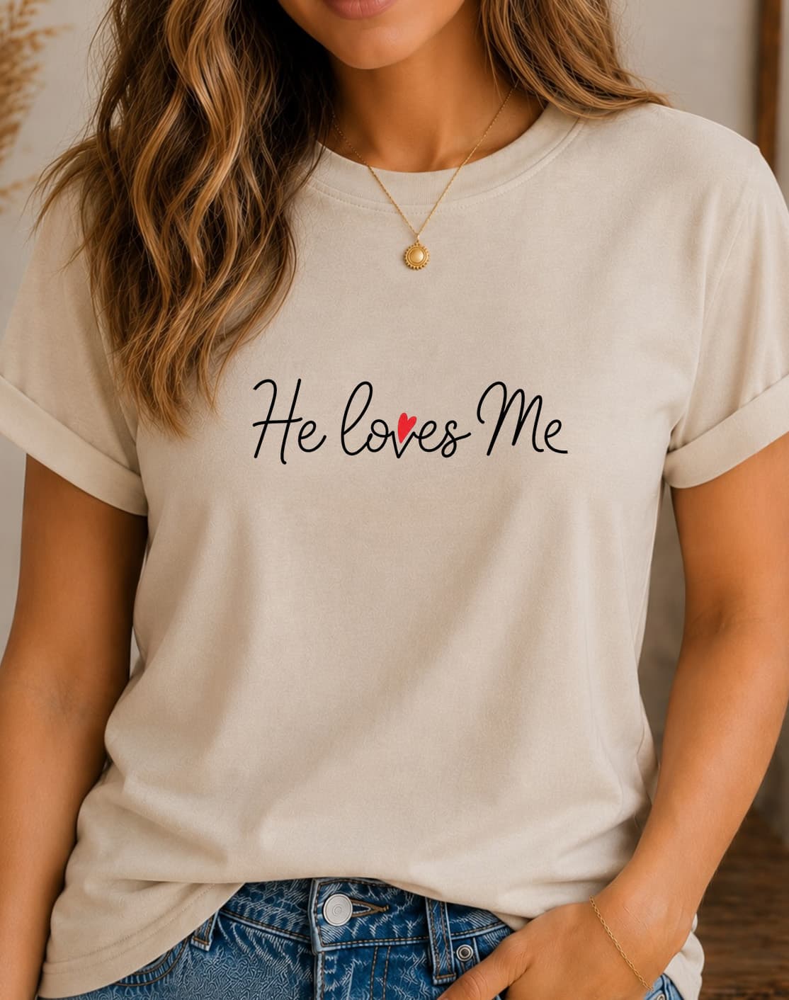 He Loves Me women's slogan t-shirt by ObjectHours