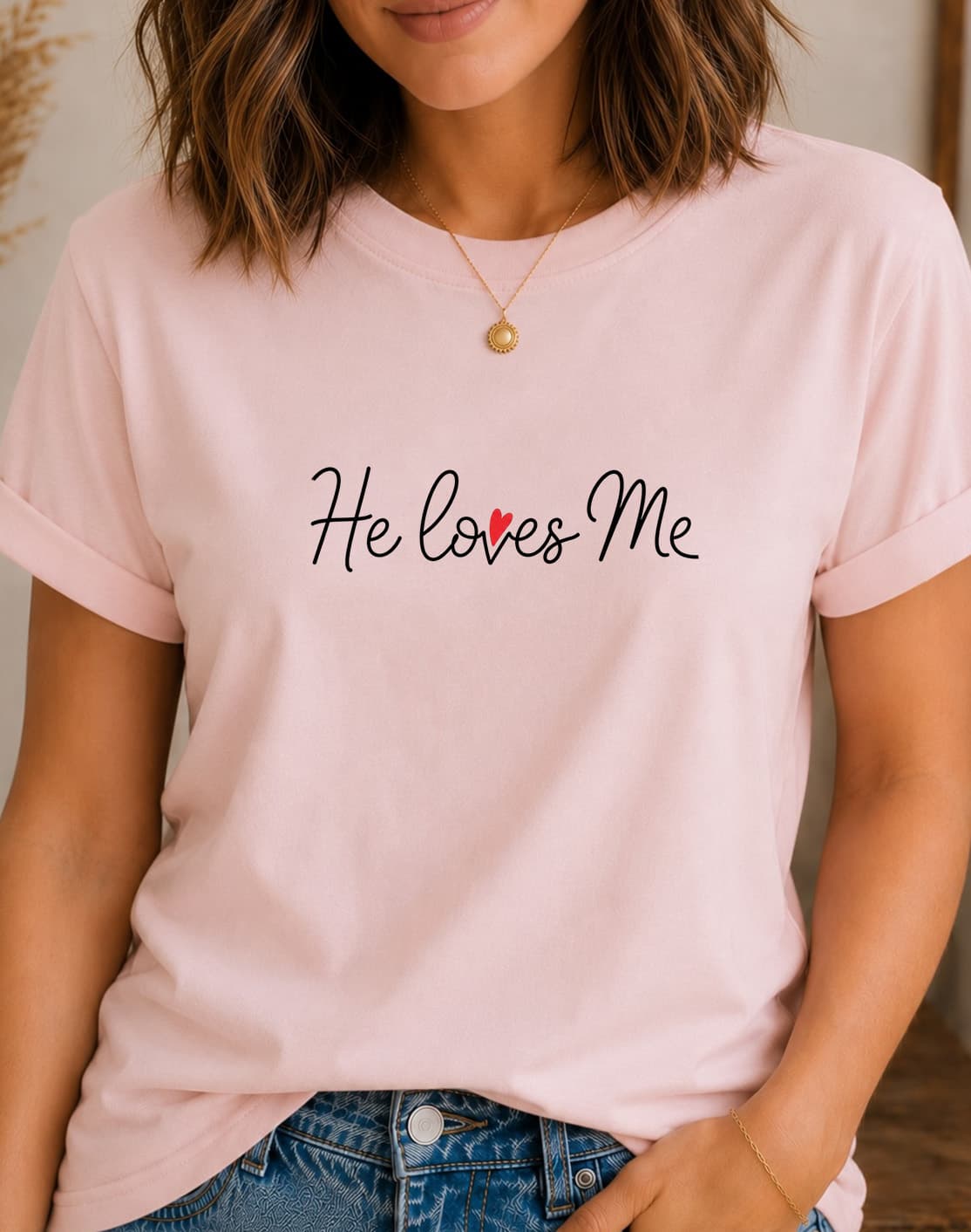 He Loves Me women's slogan t-shirt by ObjectHours