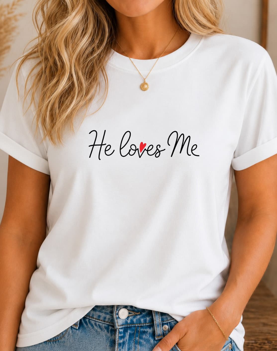 He Loves Me women's slogan t-shirt by ObjectHours