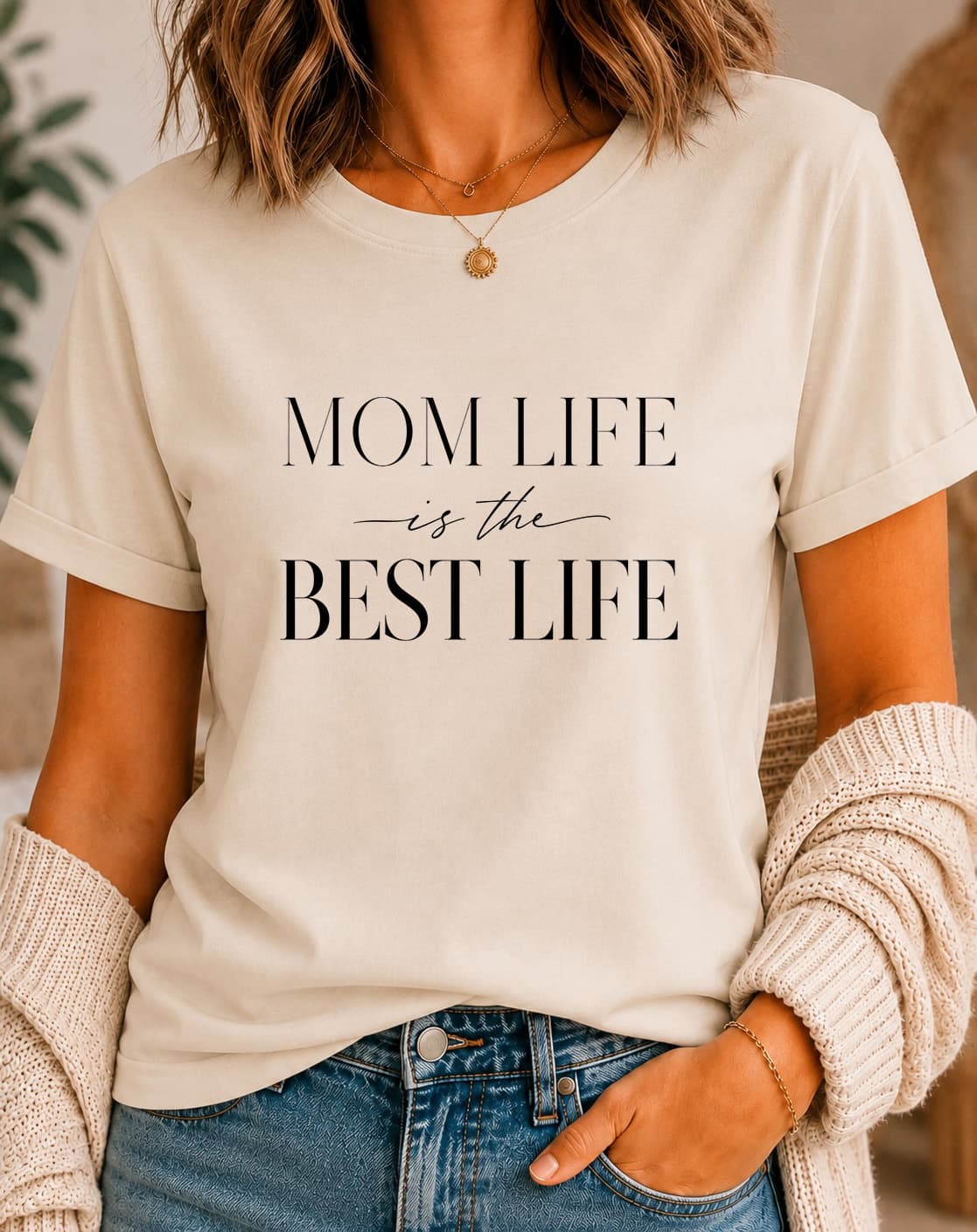 Mom Life is the Best Life women's slogan t-shirt by ObjectHours