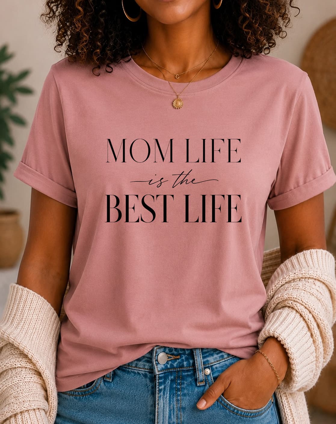 Mom Life is the Best Life women's slogan t-shirt by ObjectHours