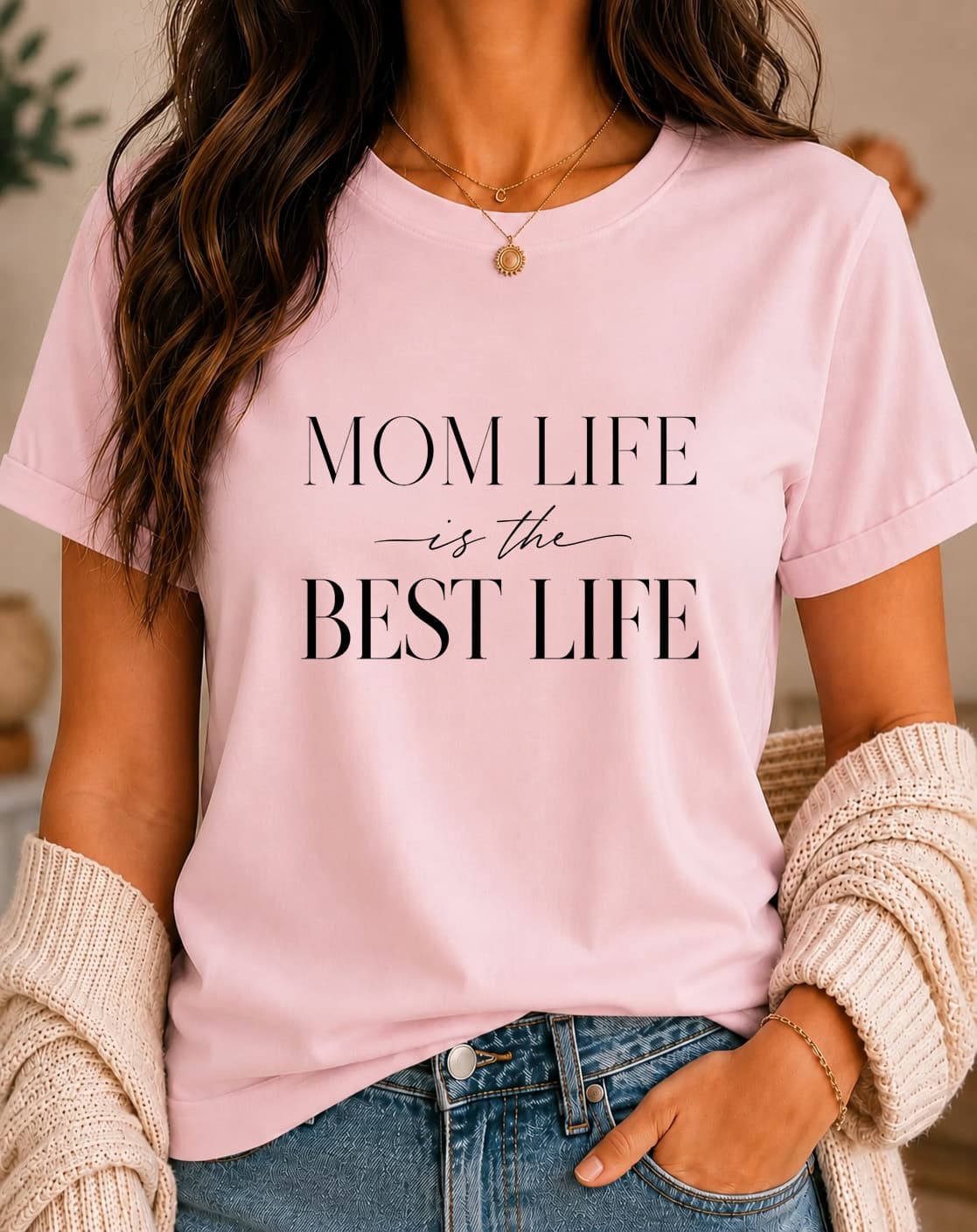 Mom Life is the Best Life women's slogan t-shirt by ObjectHours