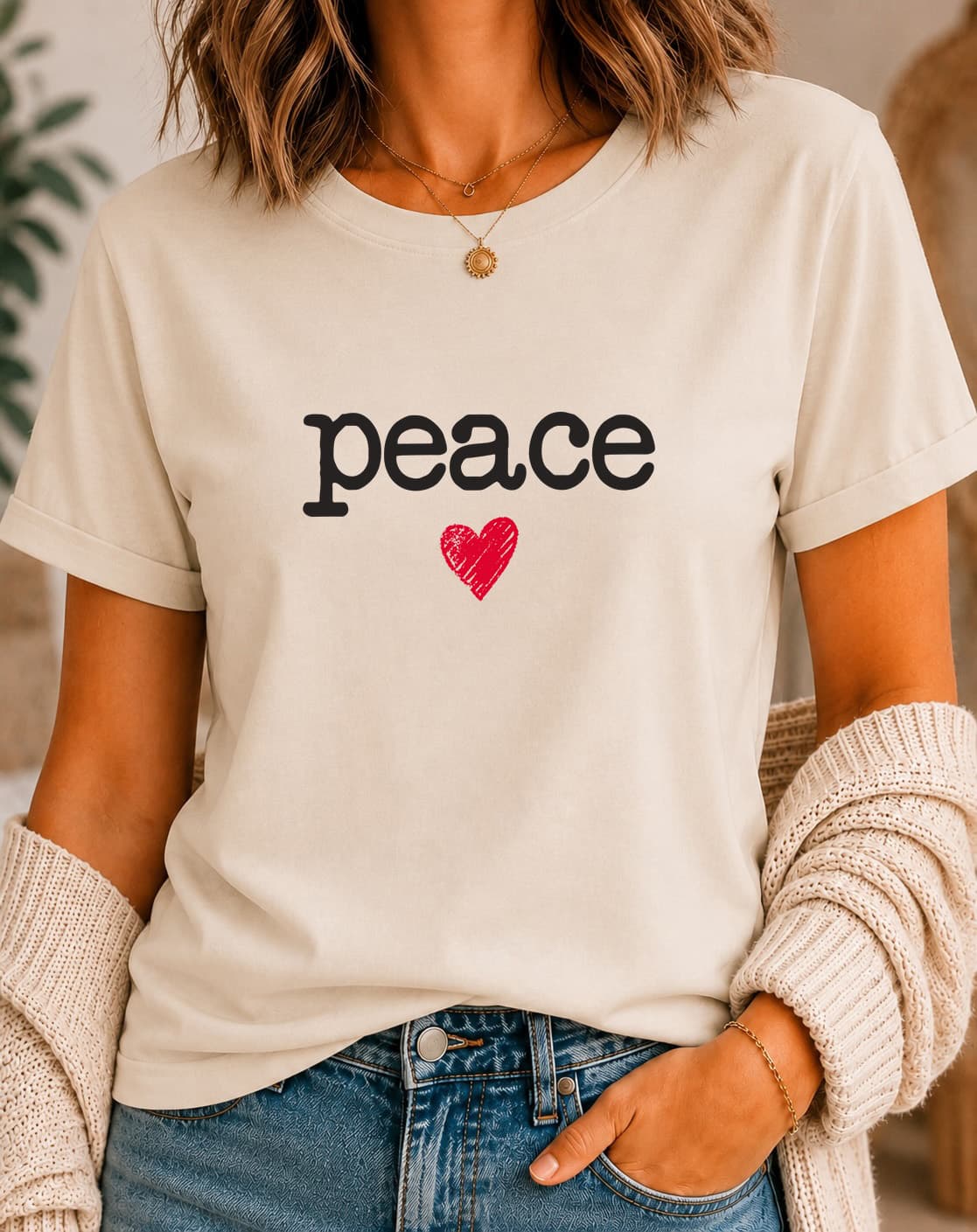 Peace women's slogan t-shirt by ObjectHours