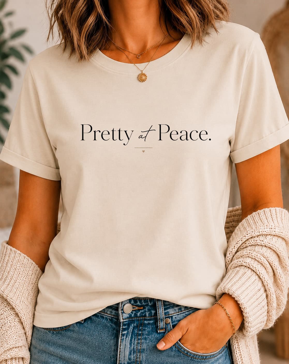 Pretty at Peace women's slogan t-shirt by ObjectHours