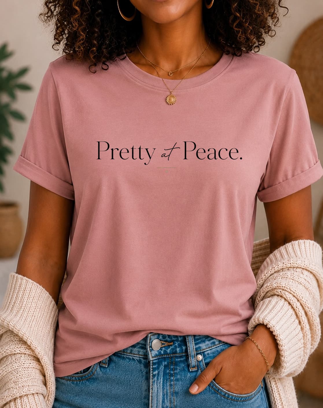 Pretty at Peace women's slogan t-shirt by ObjectHours