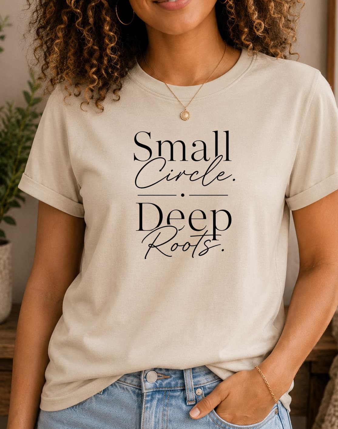 Small Circle. Deep Roots.™ women's slogan t-shirt by ObjectHours