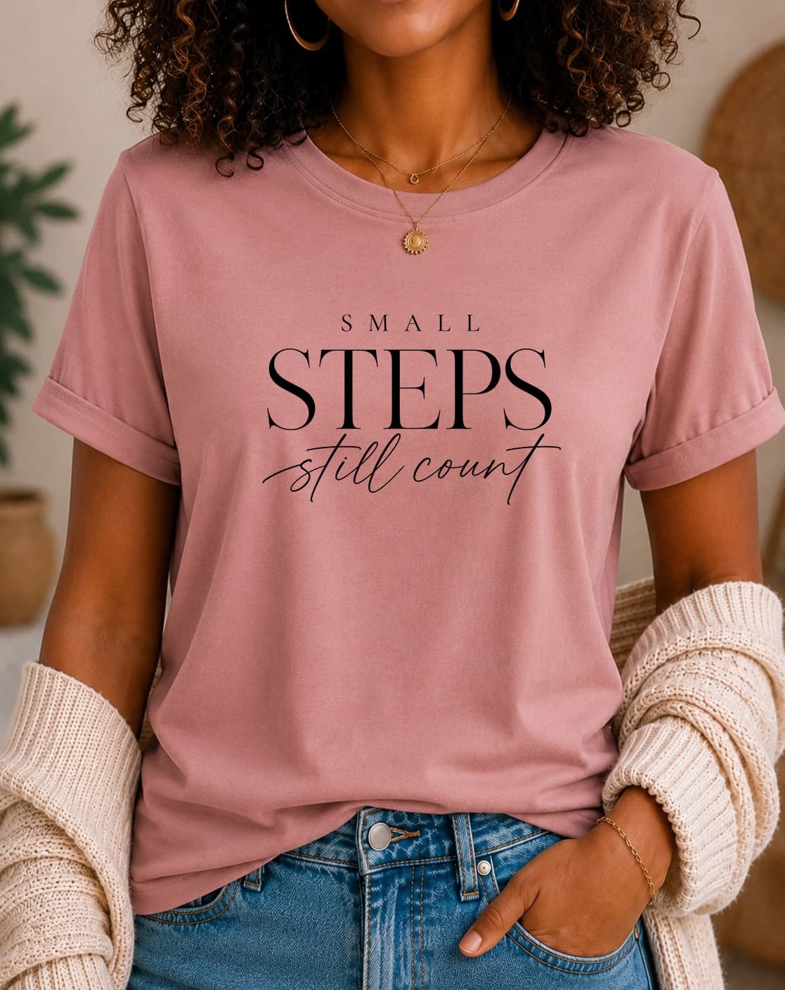 Small Steps Still Count women's slogan t-shirt by ObjectHours