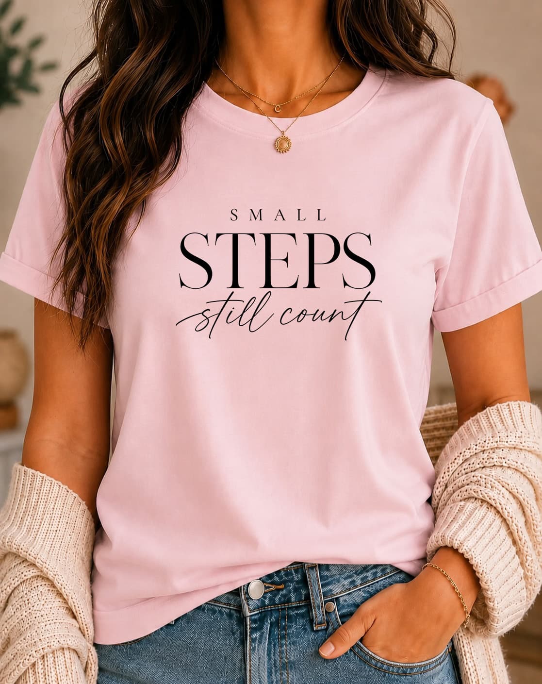Small Steps Still Count women's slogan t-shirt by ObjectHours