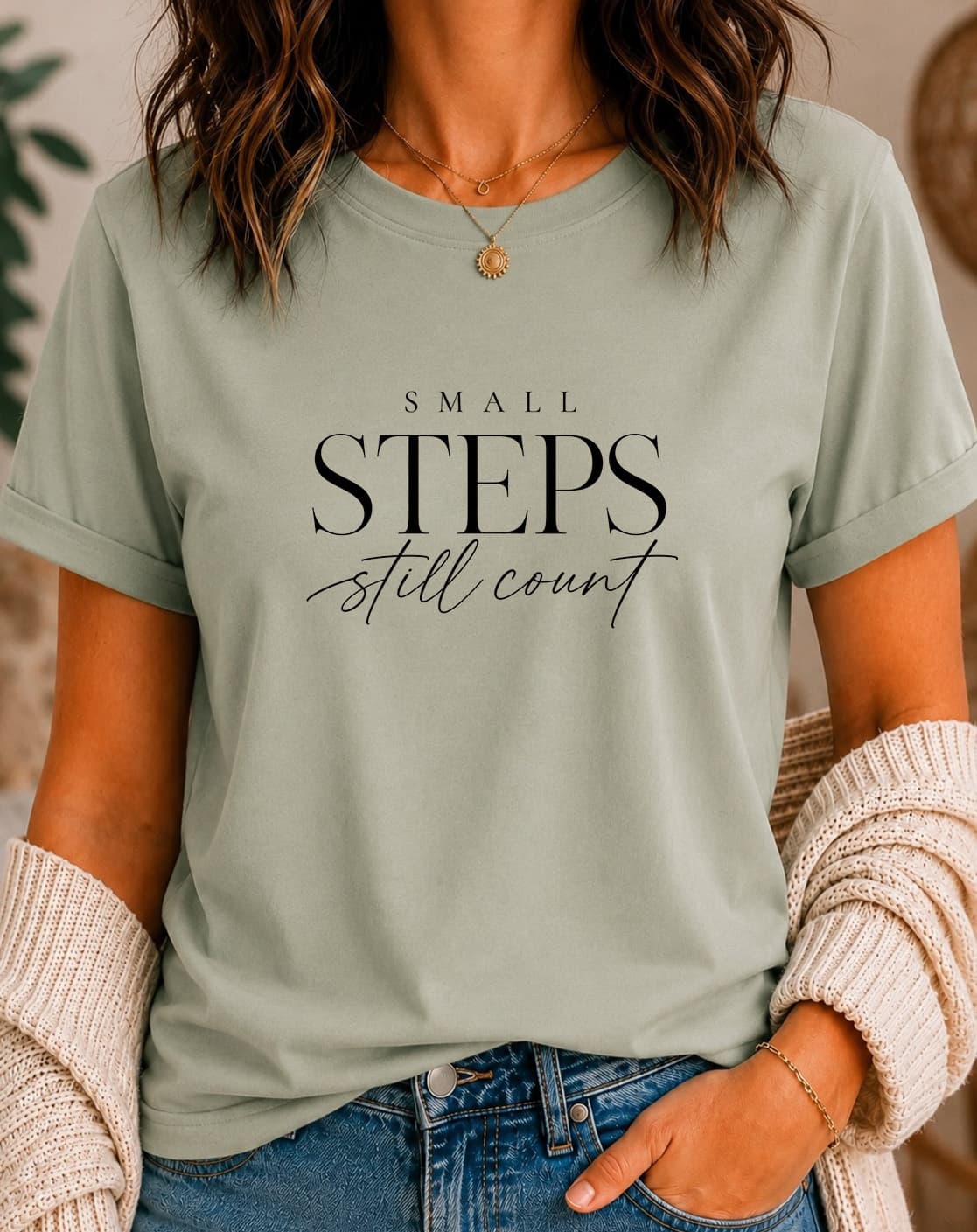 Small Steps Still Count women's slogan t-shirt by ObjectHours