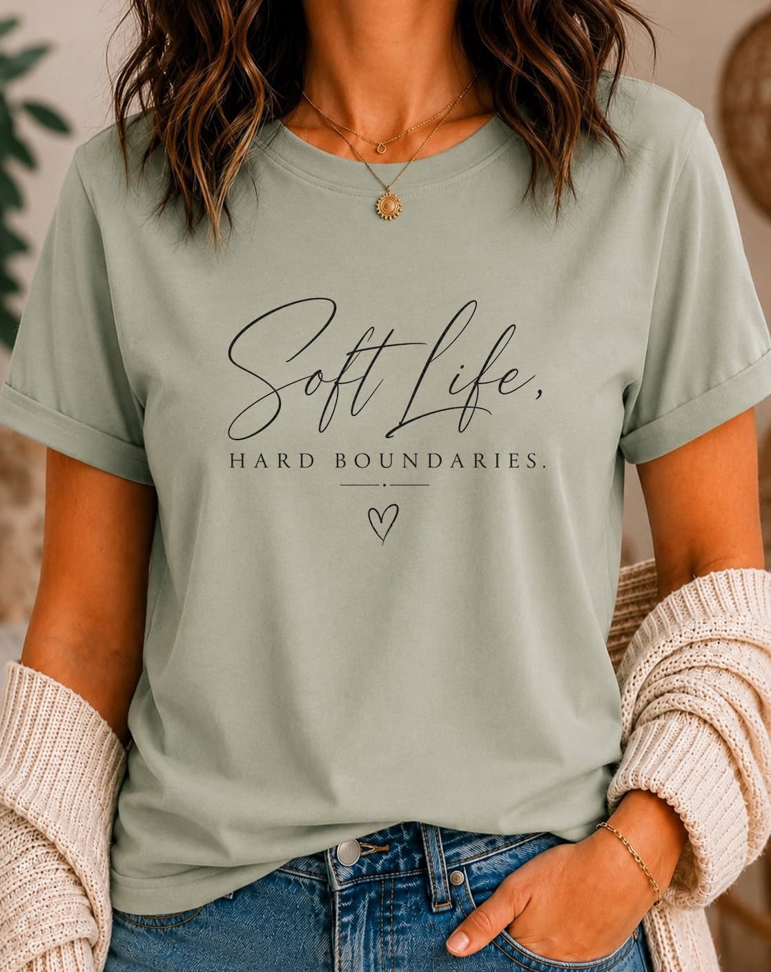 Soft Life, Hard Boundaries women's slogan t-shirt by ObjectHours