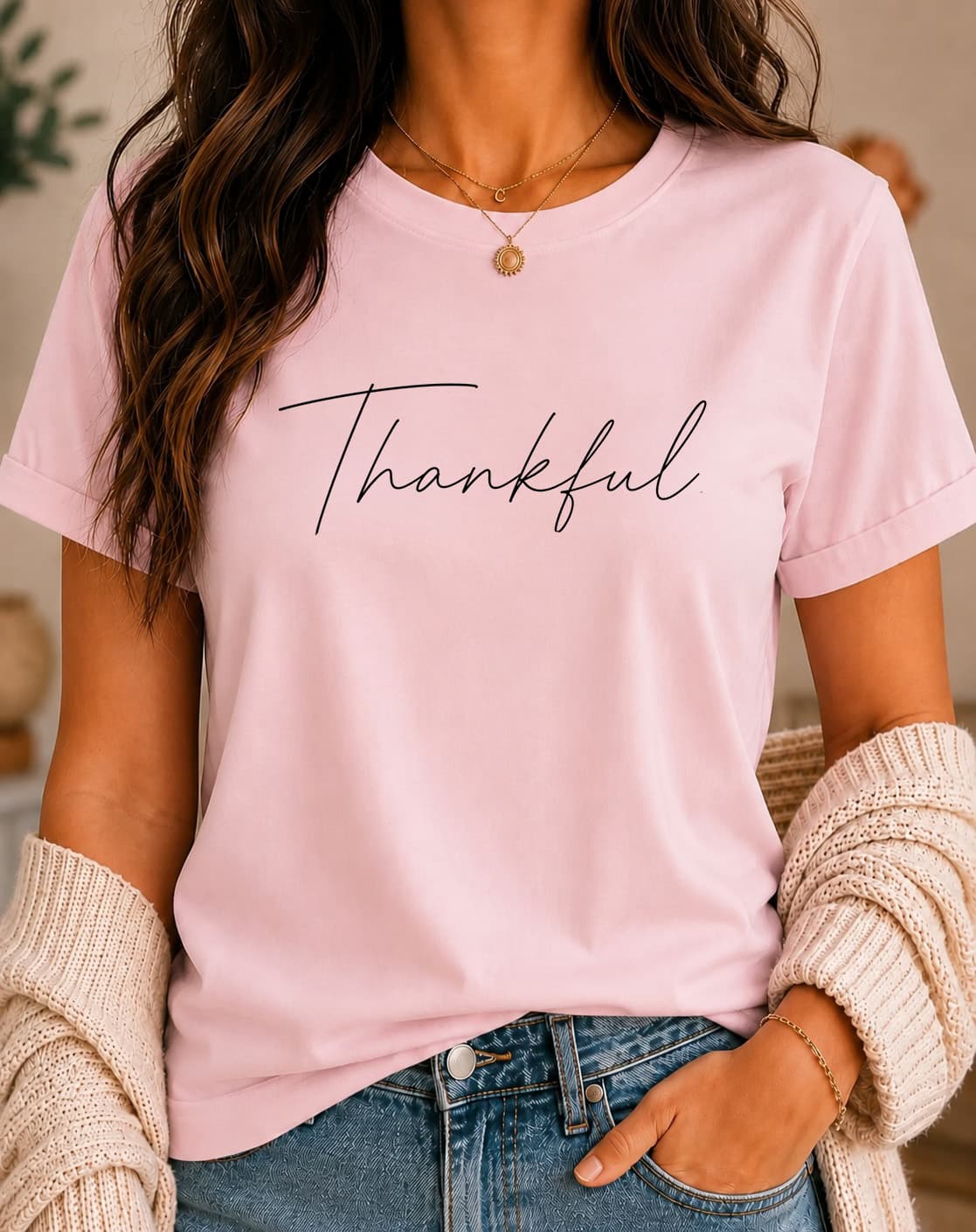 Thankful women's slogan t-shirt by ObjectHours