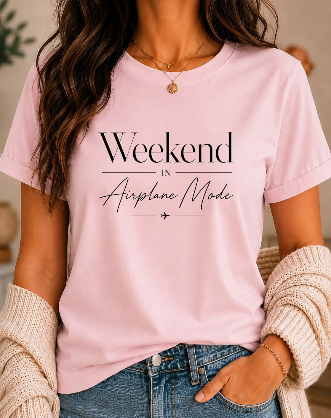 Weekend In Airplane Mode women's slogan t-shirt by ObjectHours