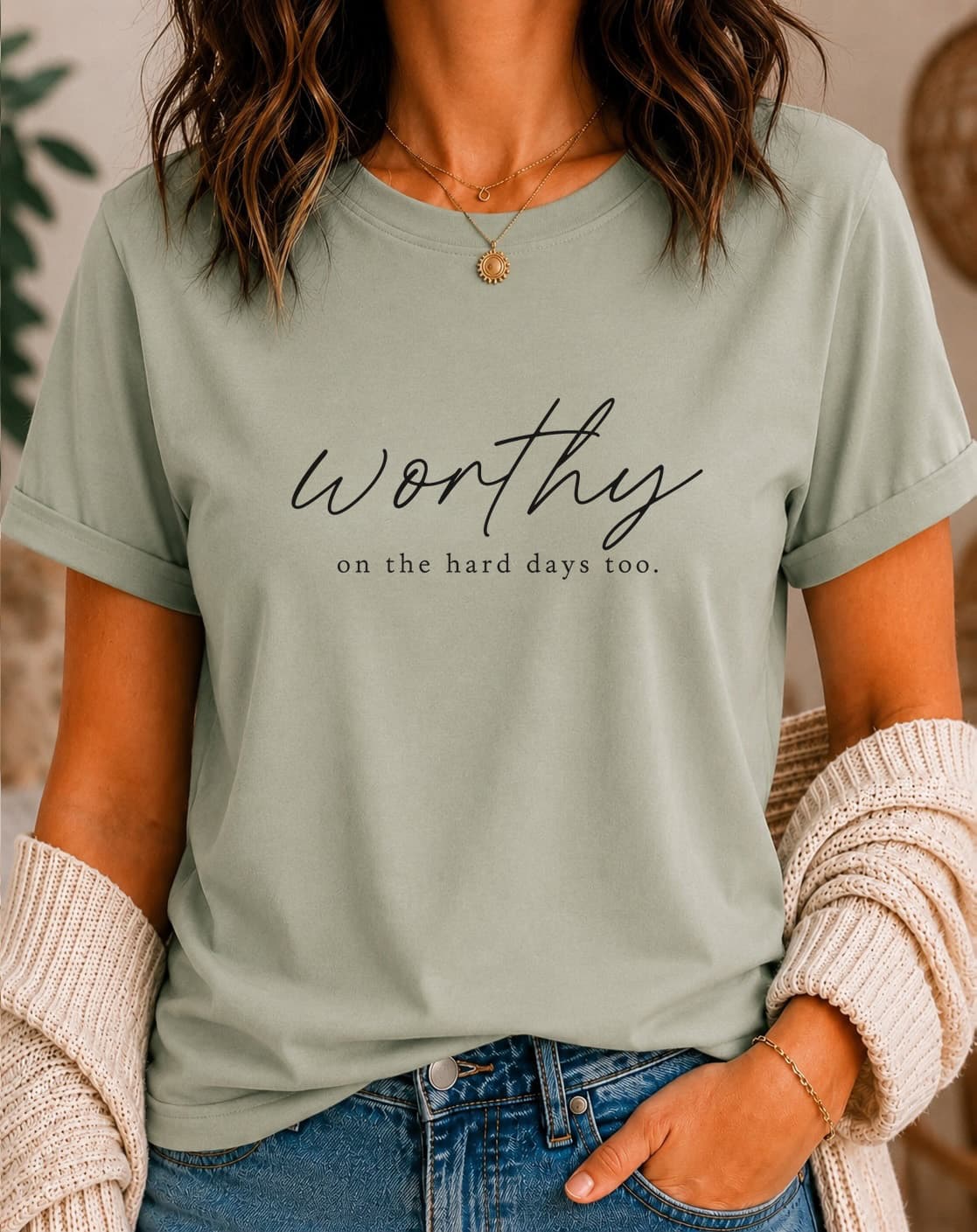 Worthy on the Hard Days Too women's slogan t-shirt by ObjectHours
