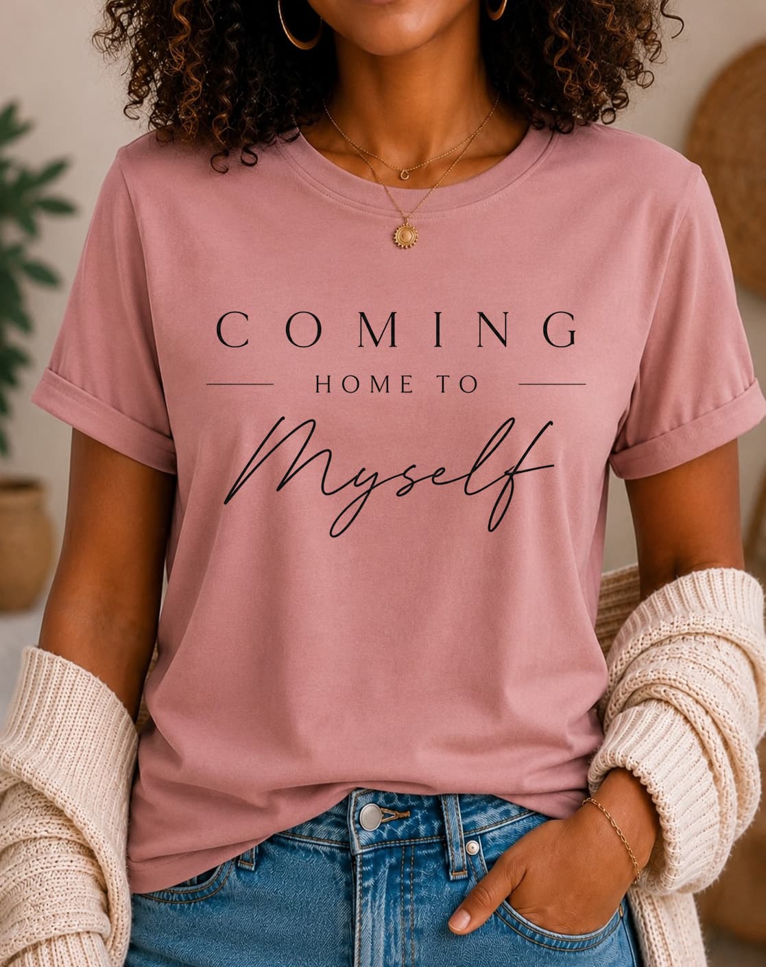 Coming Home to Myself women's slogan t-shirt by ObjectHours