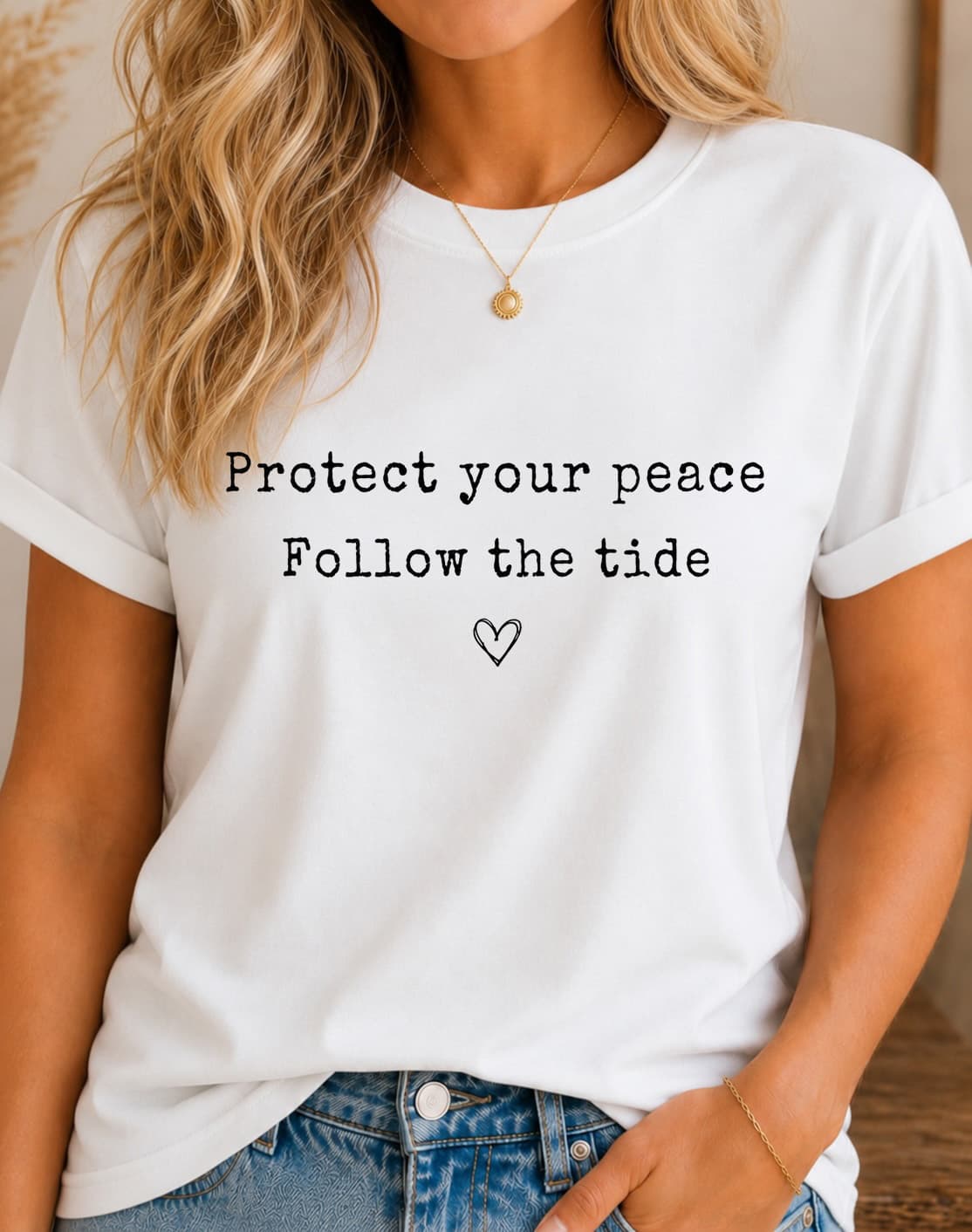 Protect Your Peace. Follow The Tide™ women's slogan t-shirt by ObjectHours